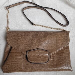 MellowWorld Women's Elegant Mocha Crocodile-Embossed Bag